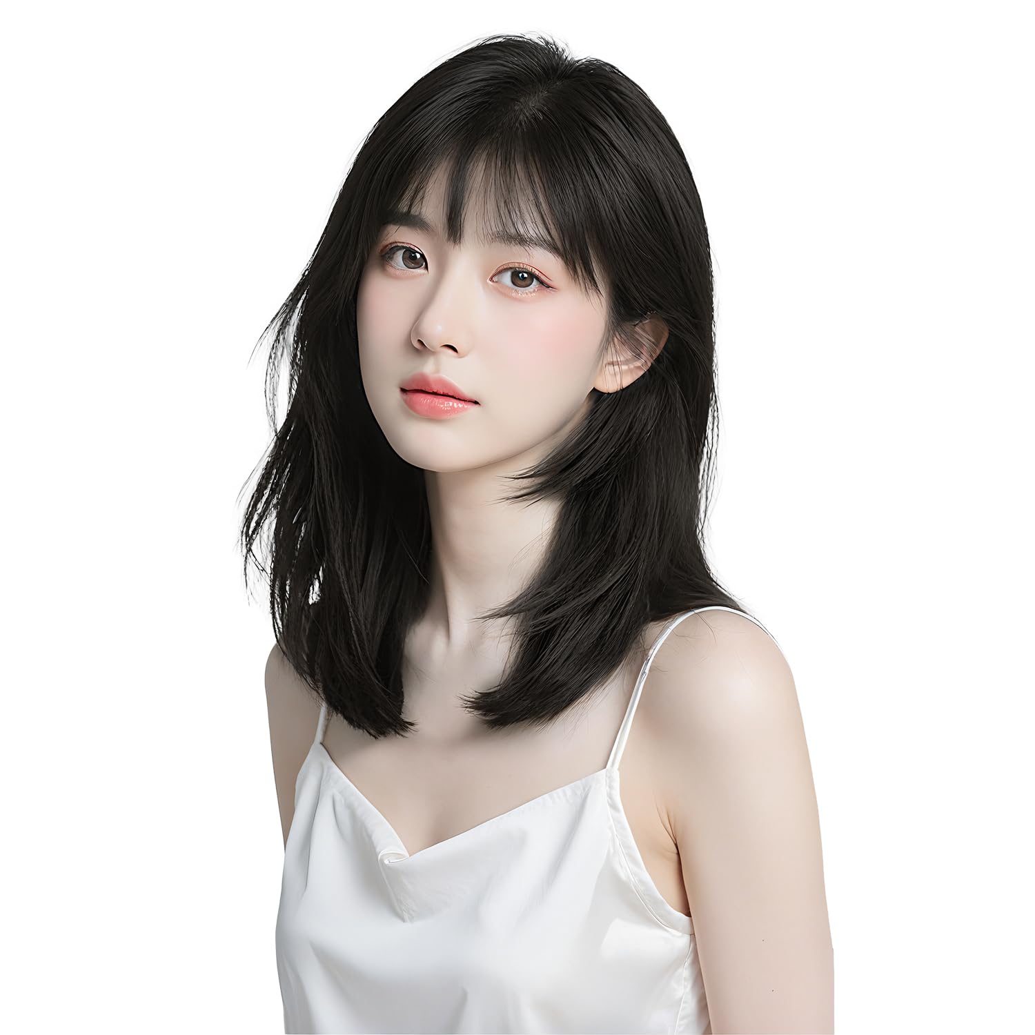 Amazon.co.jp: Sofeiyan ウィッグ セミロング ストレート ミディアム